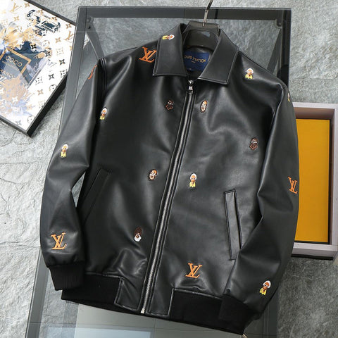 Limited Edition Black Leather Bomber Jacket