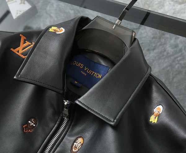 Limited Edition Black Leather Bomber Jacket