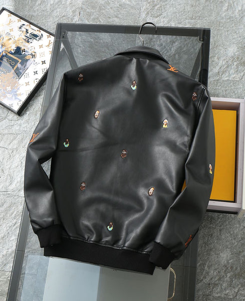 Limited Edition Black Leather Bomber Jacket