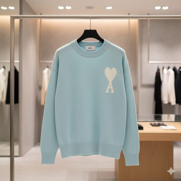 Premium Sweater with Heart Logo  Bold Contemporary Style