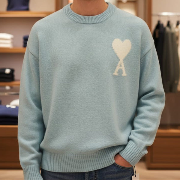 Premium Sweater with Heart Logo  Bold Contemporary Style