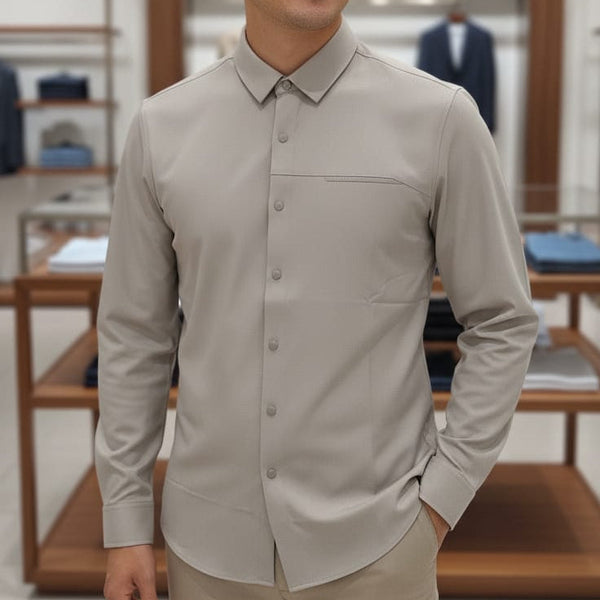 Luxury Premium Imported Grey Shirt for Men | Elegant Slim Fit