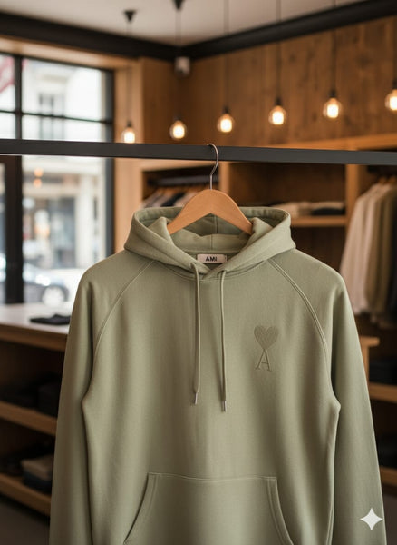 Luxury Imported  Heart  Logo Hoodie
