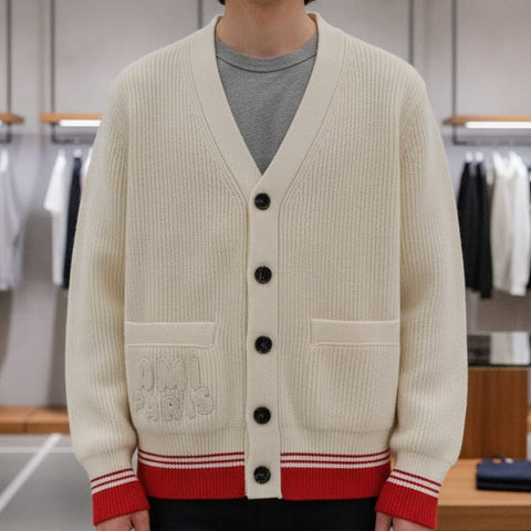 Premium Cream Ribbed Cardigan