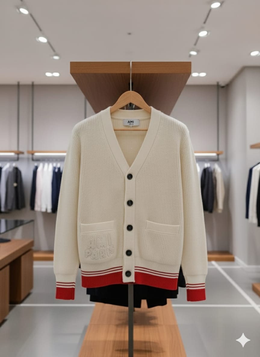 Premium Cream Ribbed Cardigan