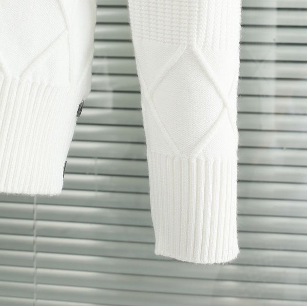 Classic Textured Knit Sweater with Signature Arm Stripe