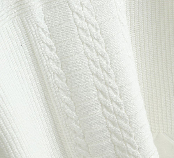 Classic Textured Knit Sweater with Signature Arm Stripe