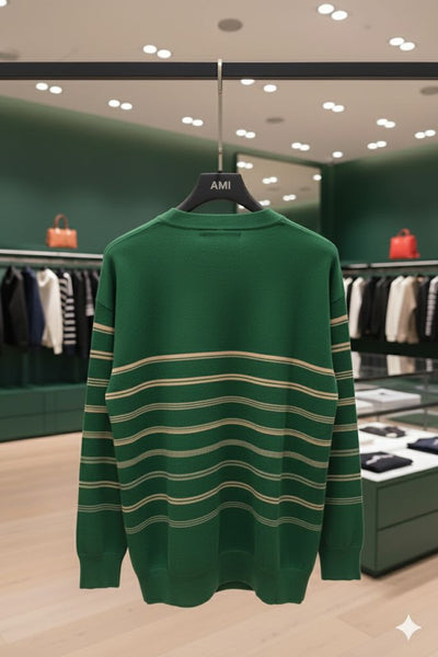 Luxury Relax Fit  Stripe Design Sweater