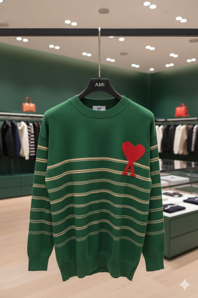 Luxury Relax Fit  Stripe Design Sweater