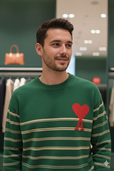 Luxury Relax Fit  Stripe Design Sweater