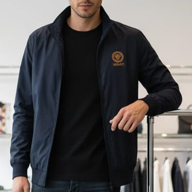 Luxury White Designer Zip-Up Jacket with Signature Emblem