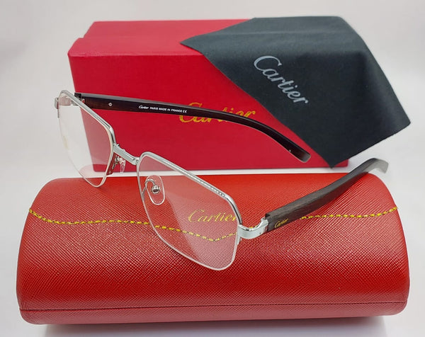 Exclusive Rimless Eyeglasses Luxury Wooden Temple Frame