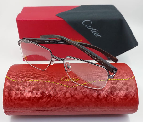 Exclusive Rimless Eyeglasses Luxury Wooden Temple Frame