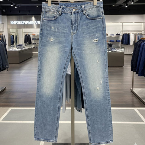 Exclusive Classic Light Blue Distressed Denim Jeans