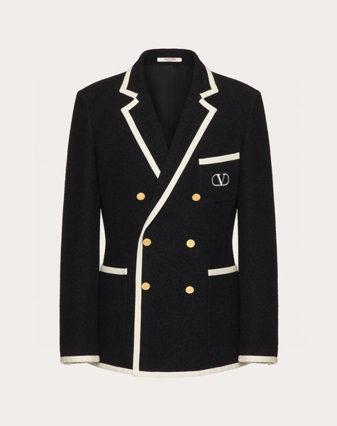 Premium double-breasted Blazer With Brand Logo