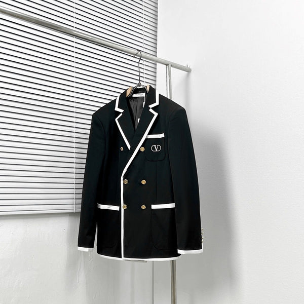 Premium double-breasted Blazer With Brand Logo