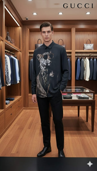 Luxe Panther Print Designer Shirt