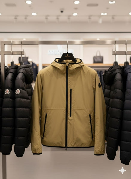 Luxury Beige Technical Hooded Jacket