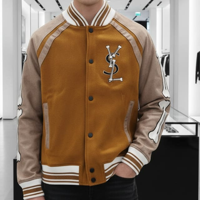 Luxury Skull Bones Varsity Jacket Iconic Street-Luxe Edition