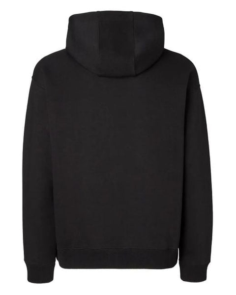 Black Hooded Logo Embroidered Sweatshirt