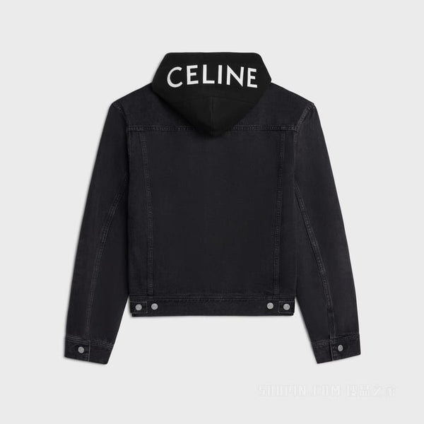 Imported Black Denim Hooded Jacket