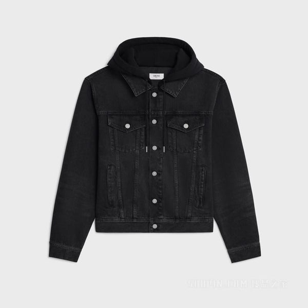 Imported Black Denim Hooded Jacket