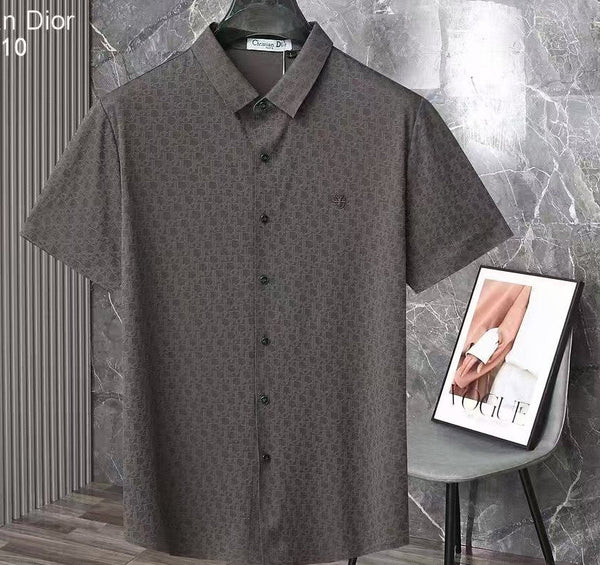 Luxury Monogram Short-Sleeve Shirt Refined Luxury in Subtle Elegance
