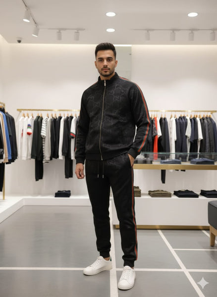 Luxury GG Monogram Tracksuit Red & Green Stripe Edition