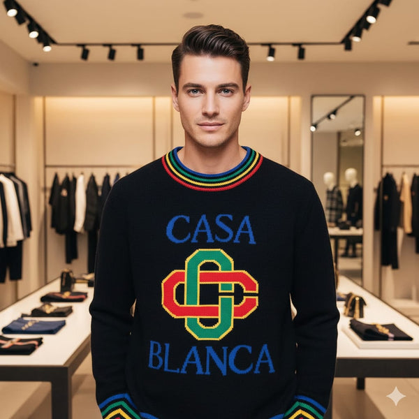 Luxury Bold Logo Knit Pullover Black Luxe Edition”