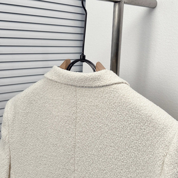 Premium Classic Ivory Textured Blazer  Timeless Elegance”