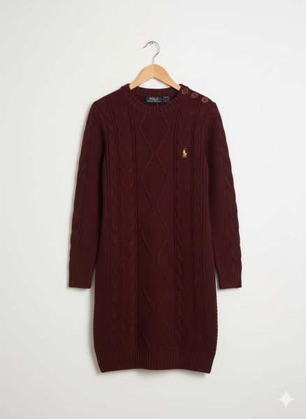 Premium Knitted Dress With Button Detail