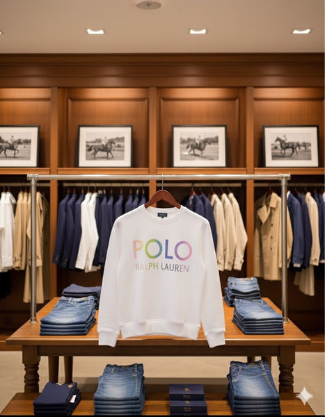 Rainbow Logo Polo Sweatshirt Women’s Casual Luxe Look