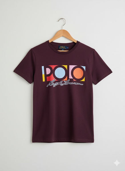 Women’s Retro Color-Block Polo Graphic Tee