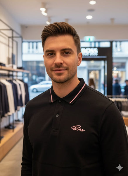 Luxury Brand Signature Long-Sleeve Polo