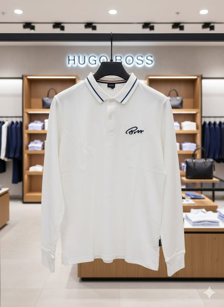 Luxury Brand Signature Long-Sleeve Polo