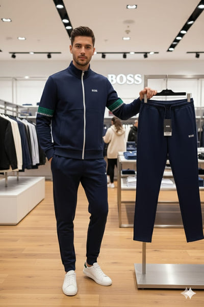 Premium Navy Track set with Signature Side Bands