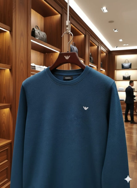 Exclusive  Midnight Teal Luxe Crewneck Pullover