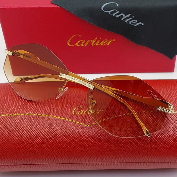 Luxe Gold Rimless Gradient Sunglasses