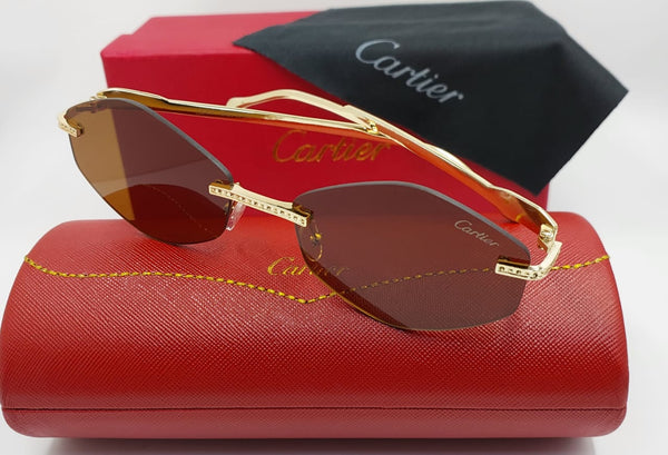 Luxe Gold Rimless Gradient Sunglasses