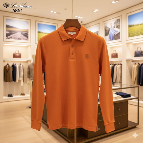 Elegant Long Sleeve Polo Shirt  Premium Smart Casual Wear