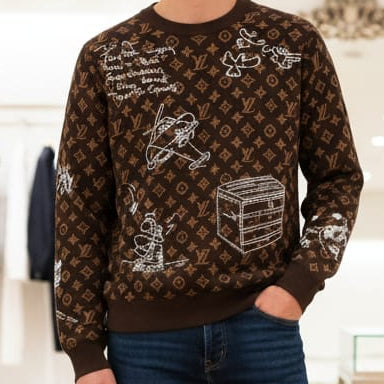 Premium Monogram Doodle Pullover