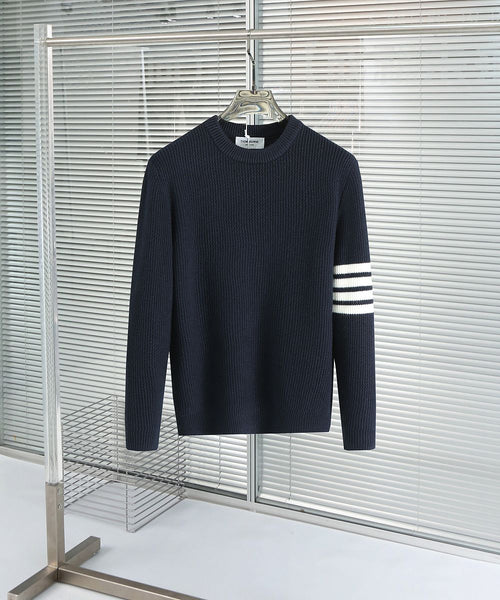 Premium Classic Striped Sleeve Knit Pullover