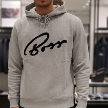 Luxury Imported Grey Signature Logo Hoodie for Men