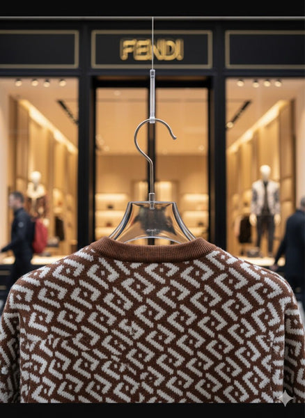 Luxury Brown Monogram Knit Sweater