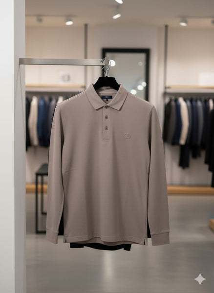 Premium Men's Long-Sleeve Polo Shirt