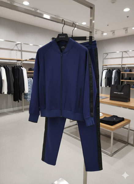 Imported Navy Blue Designer Tracksuit Set