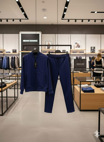 Imported Navy Blue Designer Tracksuit Set