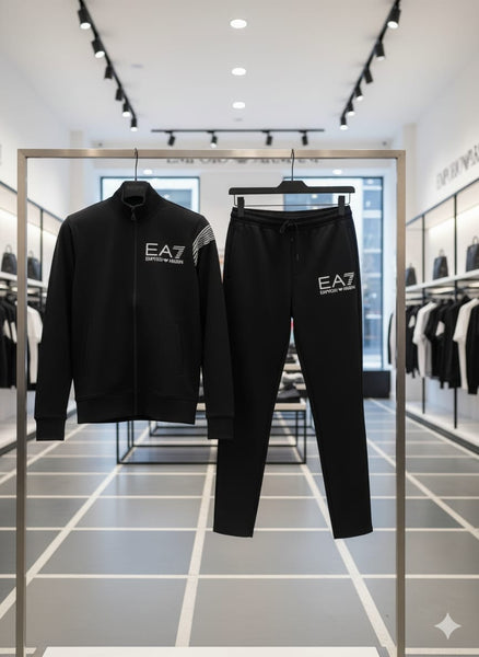 Branded Black Premium Tracksuit Set