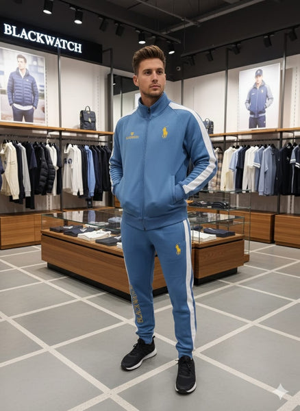 Branded Blackwatch Sky Blue Track Suit  Sporty Style with Premium Comfort