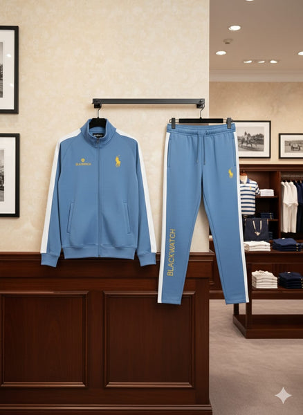 Branded Blackwatch Sky Blue Track Suit  Sporty Style with Premium Comfort